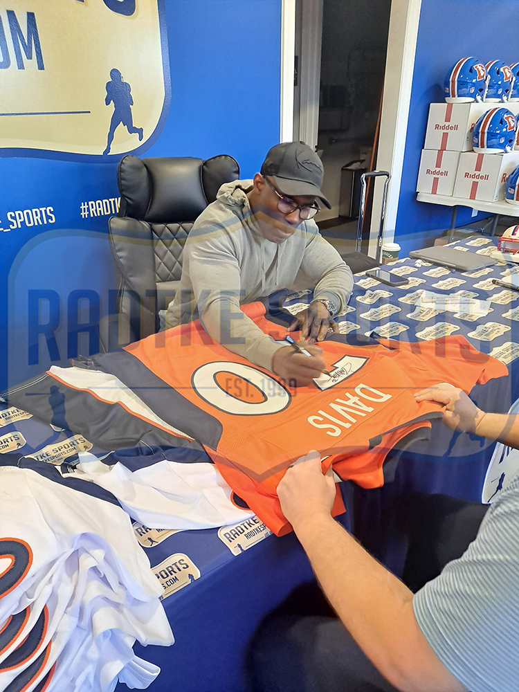 Terrell Davis Signed Denver Broncos Framed Orange NFL Jersey with "HOF 17" Inscription - Image 3