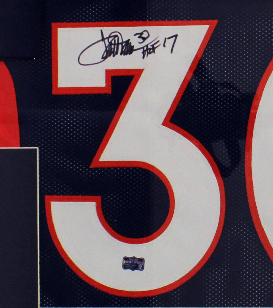 Terrell Davis Signed Denver Broncos Framed Blue NFL Jersey with "HOF 17" Inscription - Image 2