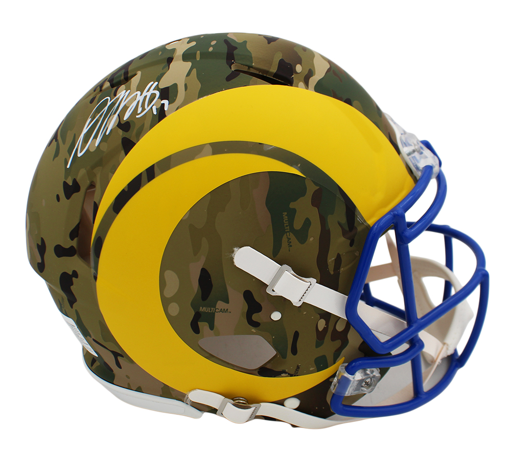 Davante Adams Signed Los Angeles Rams Speed Authentic Camo NFL Helmet - Image 2