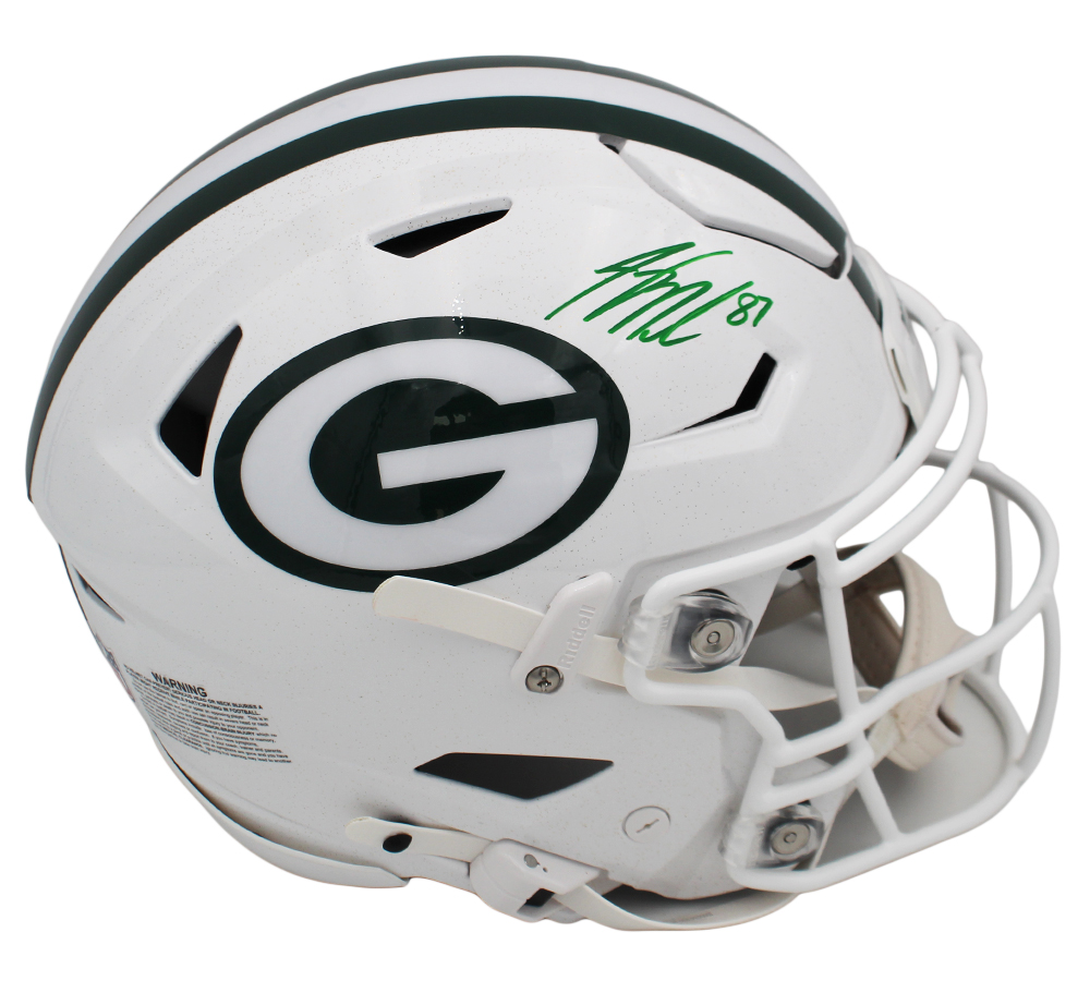 Jordy Nelson Signed Green Bay Packers Speed Flex Alternate White Authentic NFL Helmet - Image 2