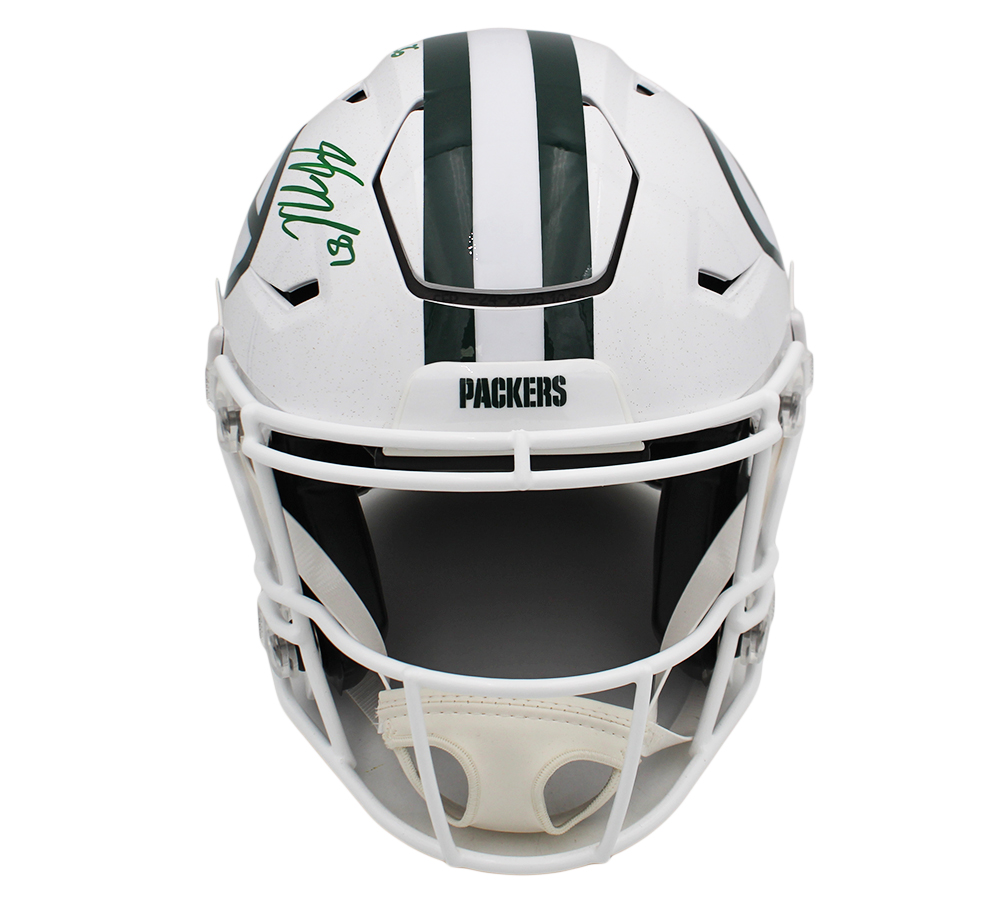 Jordy Nelson, Greg Jennings, LeRoy Butler and Donald Driver Signed Green Bay Packers Speed Flex Alternate White Authentic NFL Helmet - Image 4