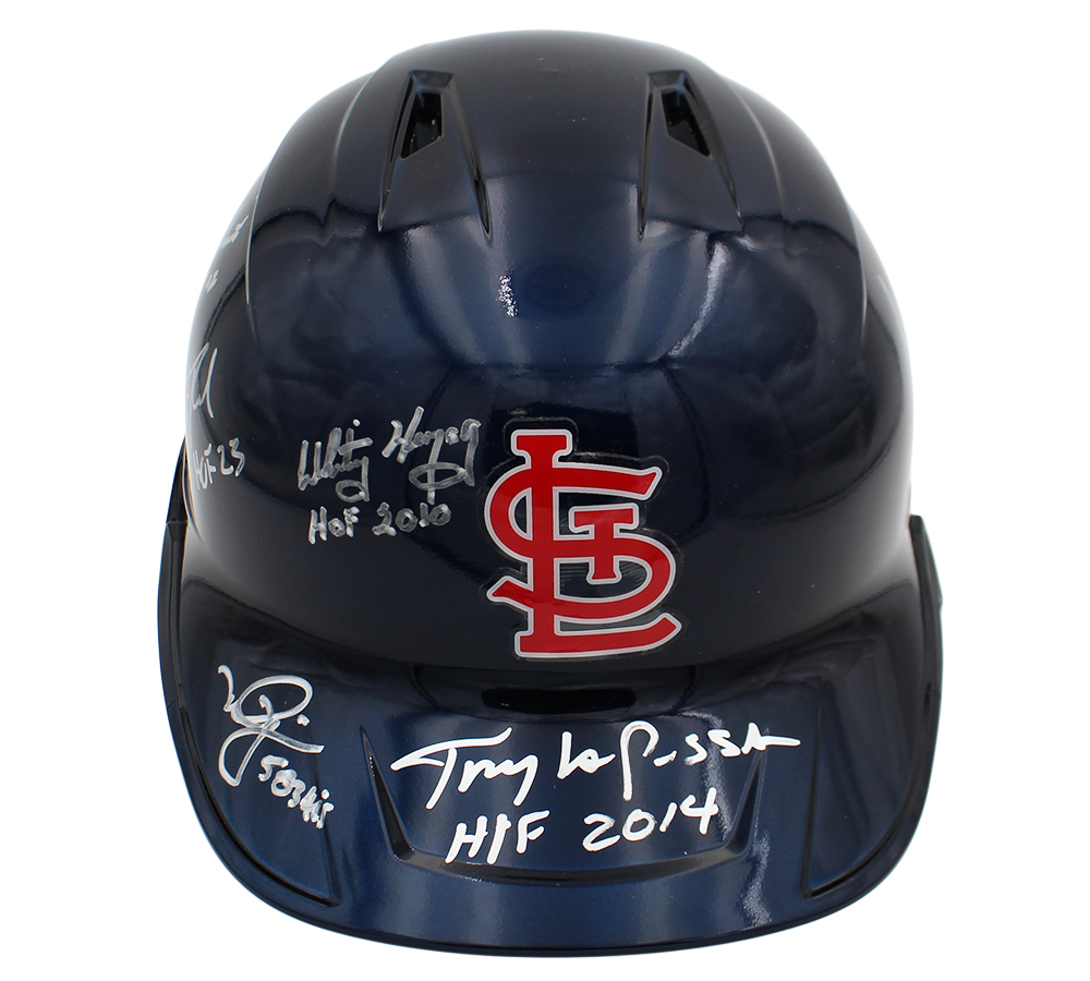 Mark McGwire, Whitey Herzog, Scott Rolen, Allen Craig Signed St Louis Cardinals Rawlings MLB Helmet