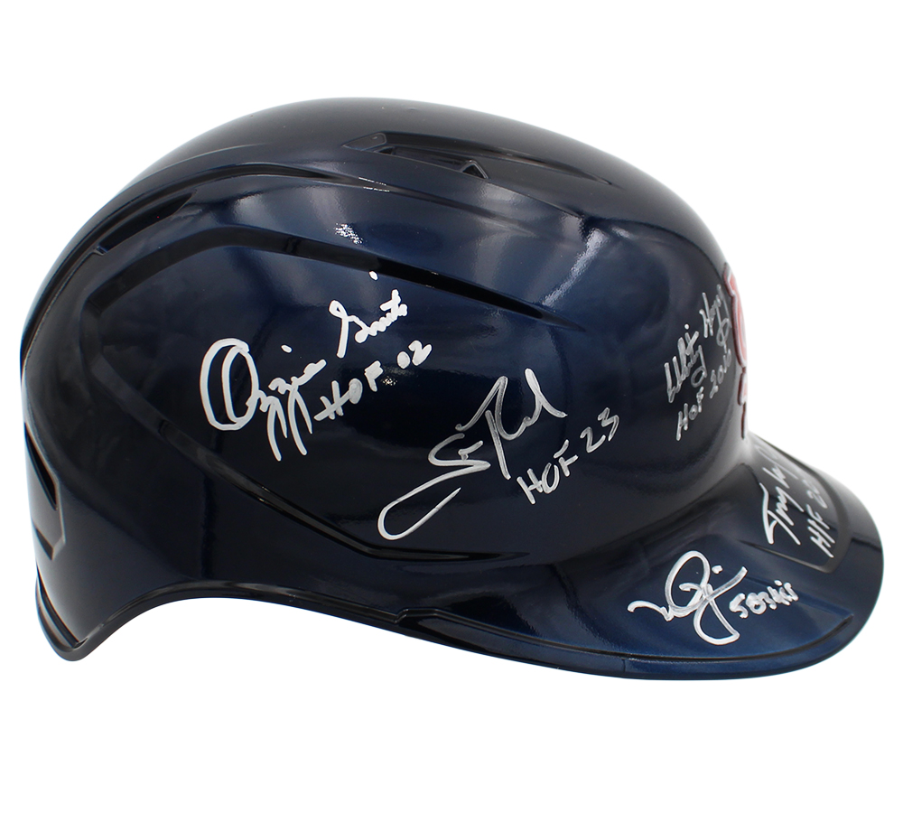 Mark McGwire, Whitey Herzog, Scott Rolen, Allen Craig Signed St Louis Cardinals Rawlings MLB Helmet - Image 3