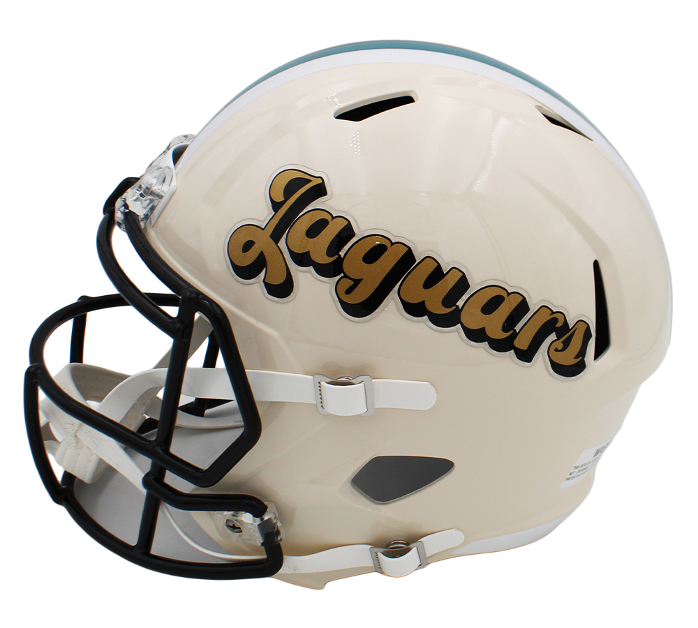 Travis Hunter Signed Jacksonville Jaguars Speed Full Size Retro NFL Helmet - Image 3