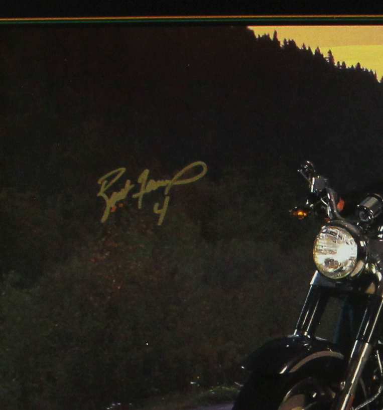 Brett Favre Signed Green Bay Packers Unframed 18x23 NFL Leader of the Pack Motorcycle Photo - Image 2