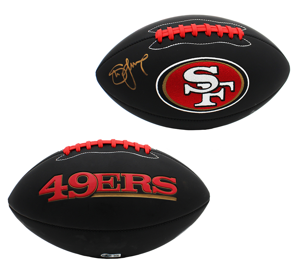 Steve Young Signed San Francisco 49ers Embroidered Black NFL Football