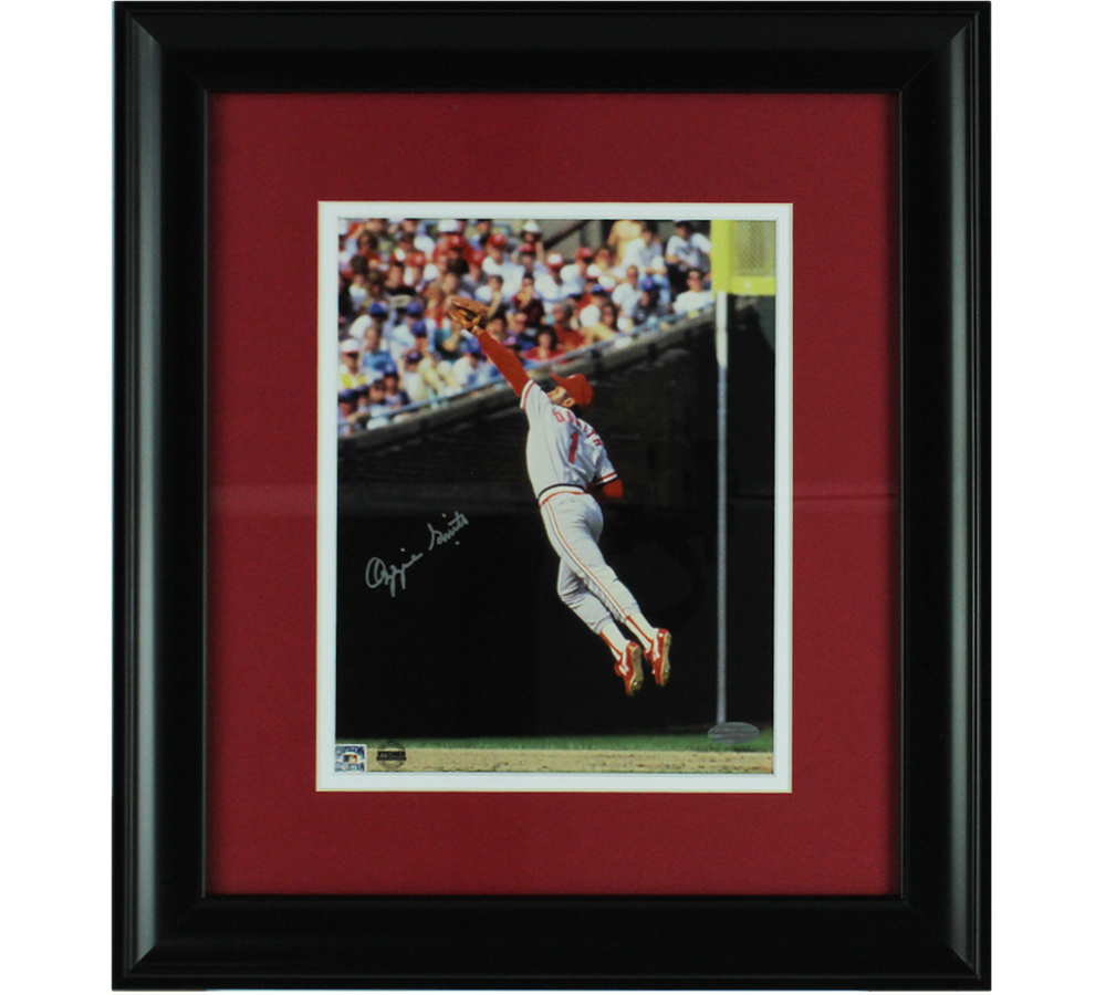 Ozzie Smith Signed St. Louis Cardinals Framed 8x10 MLB Catching Ball Photo