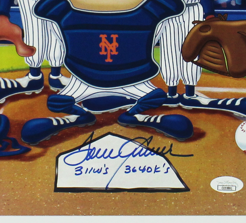 Tom Seaver Signed New York Mets Unframed 12x17 Looney Tunes MLB Photo with "311W's 3640 K's" Inscription - Image 2