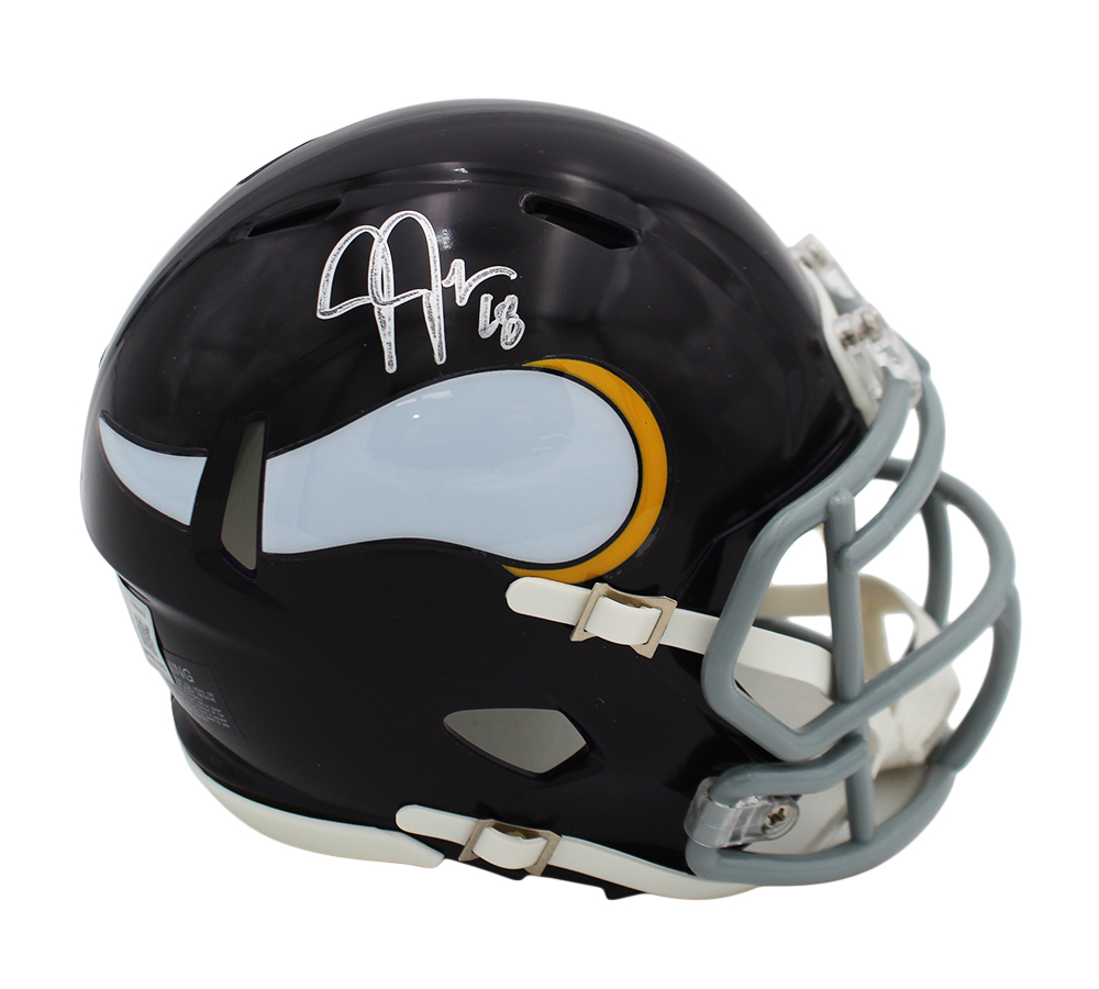 Justin Jefferson Signed Minnesota Vikings Speed Throwback 1961-79 NFL Mini Helmet