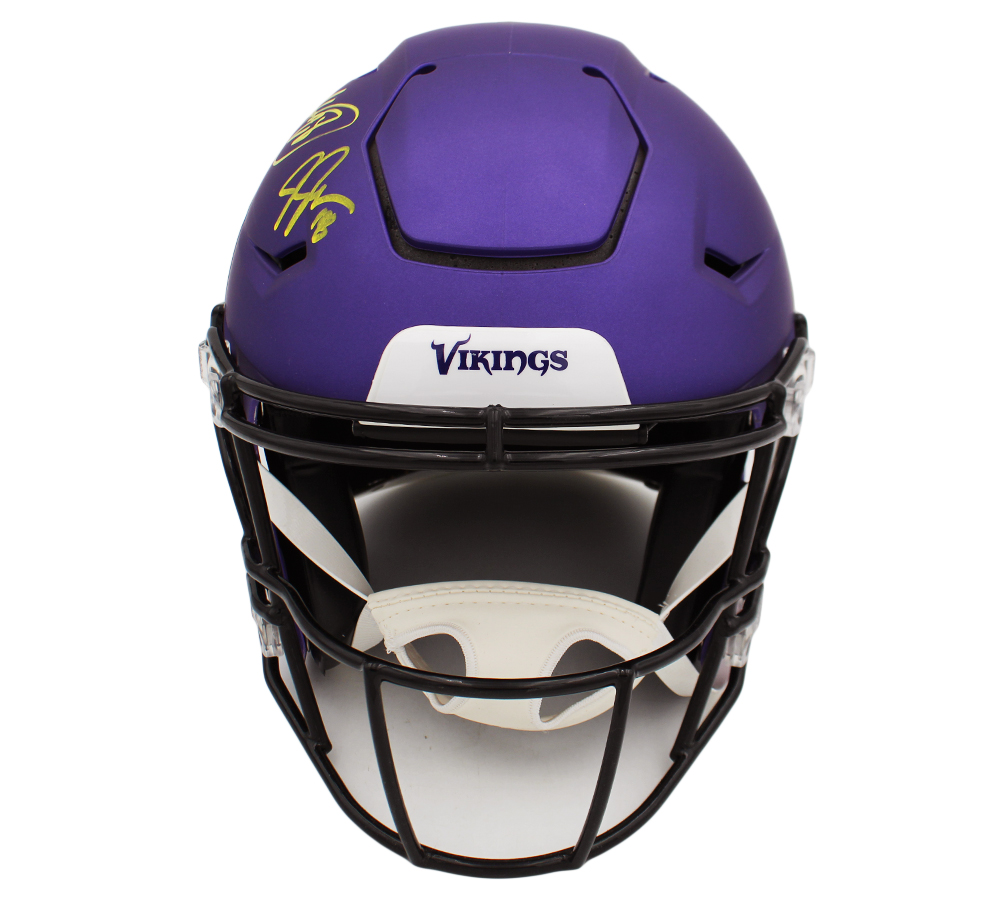 Patrick Peterson and Justin Jefferson Signed Minnesota Vikings Speed Flex Authentic Satin Purple NFL Helmet - Image 3