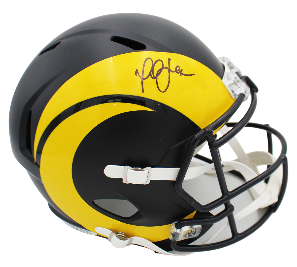 Marshall Faulk Signed Los Angeles Rams Speed Full Size Rivalries NFL Helmet