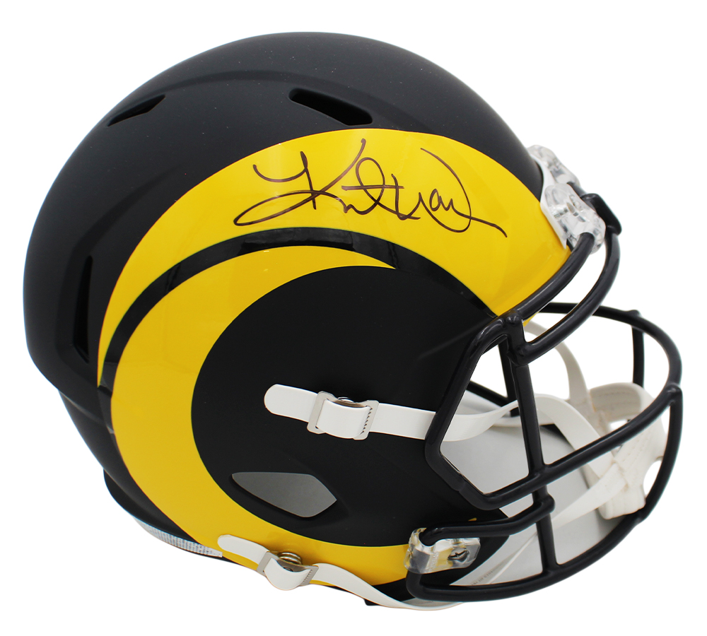 Kurt Warner Signed Los Angeles Rams Speed Full Size Rivalries NFL Helmet