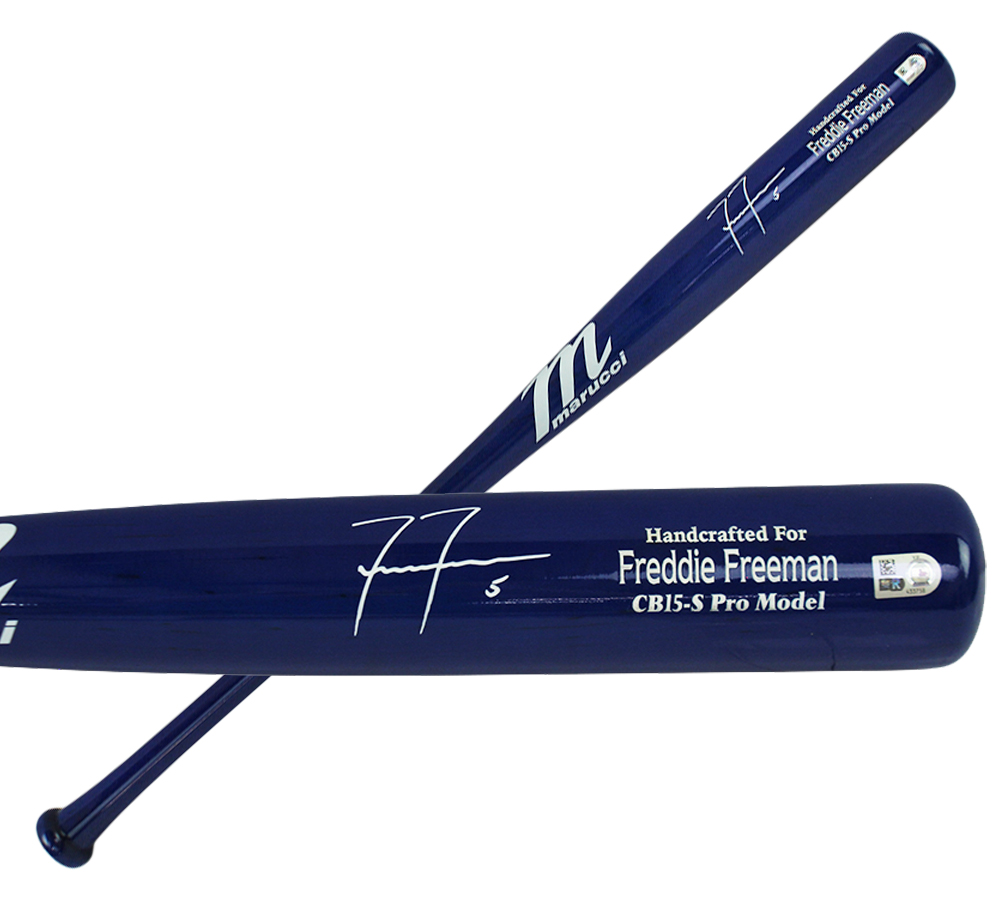 Freddie Freeman Signed Los Angeles Dodgers Marucci Game Model Blue MLB Bat
