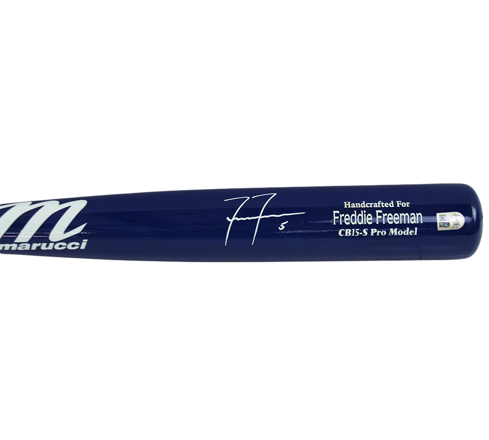 Freddie Freeman Signed Los Angeles Dodgers Marucci Game Model Blue MLB Bat - Image 2