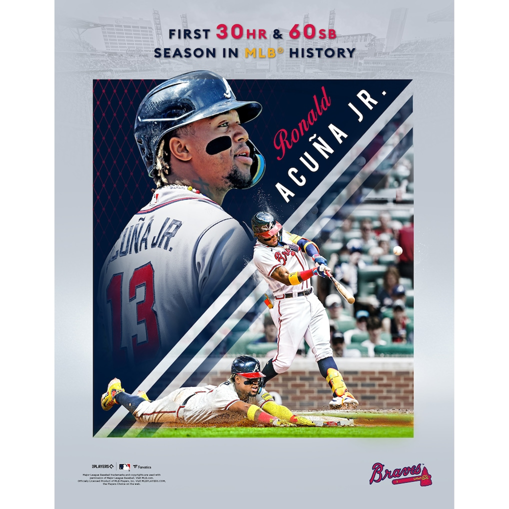 PRE-SALE - Ronald Acuna Jr. Unsigned Braves 30 Home Runs 30 SB 16x20