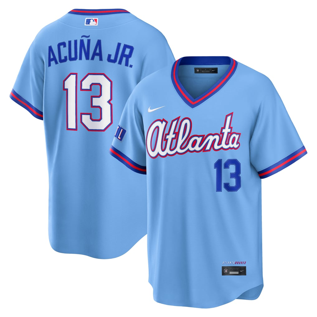 PRE-SALE - Ronald Acuna Unsigned Braves Nike 2026 City Connect Stadium Powder Blue Jersey Size Medium
