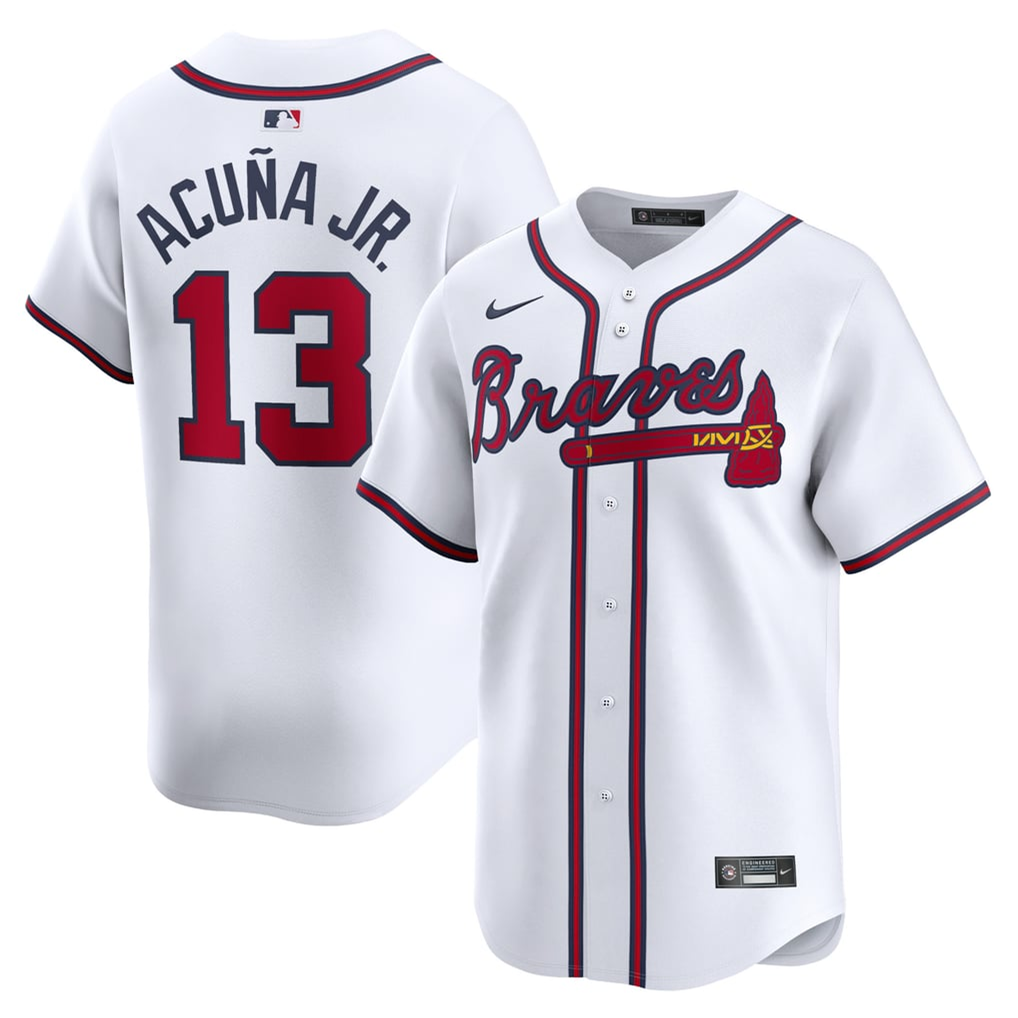 PRE-SALE - Ronald Acuna Unsigned Braves Nike Home Limited White Jersey Size Large