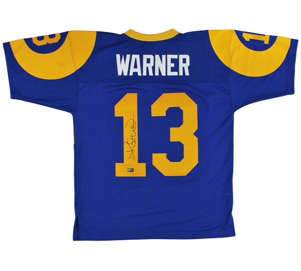 Kurt Warner Signed Los Angeles Rams Mitchell & Ness Authentic Blue 1999 Legacy NFL Jersey