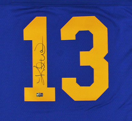 Kurt Warner Signed Los Angeles Rams Mitchell & Ness Authentic Blue 1999 Legacy NFL Jersey - Image 2