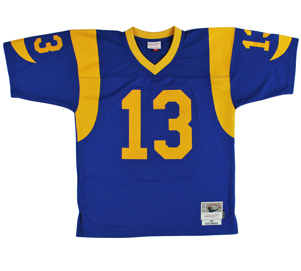 Kurt Warner Signed Los Angeles Rams Mitchell & Ness Authentic Blue 1999 Legacy NFL Jersey - Image 3