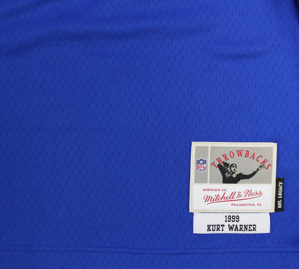 Kurt Warner Signed Los Angeles Rams Mitchell & Ness Authentic Blue 1999 Legacy NFL Jersey - Image 4