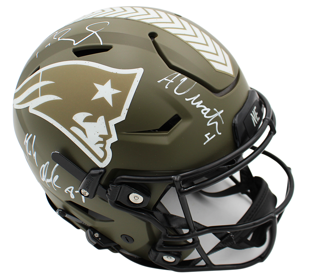 Rob Gronkowski, Tom Brady and Adam Vinatieri Signed New England Patriots Speed Flex Authentic Salute to Service NFL Helmet - Image 3