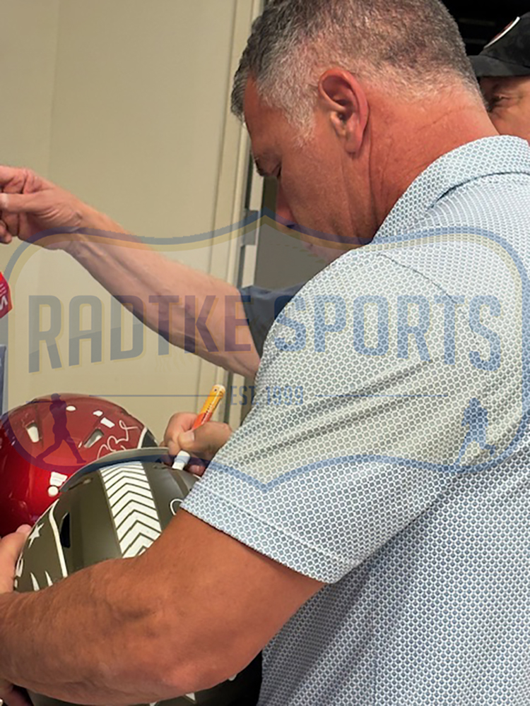 Rob Gronkowski, Tom Brady and Adam Vinatieri Signed New England Patriots Speed Flex Authentic Salute to Service NFL Helmet - Image 9