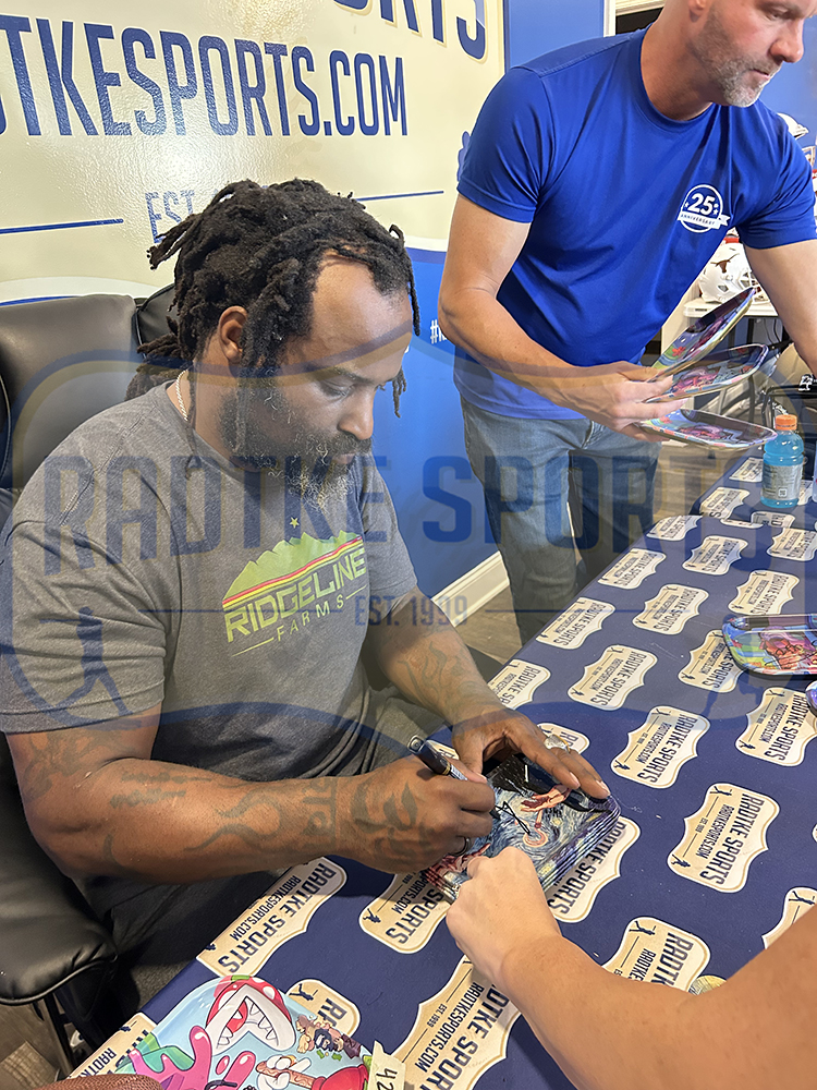 Ricky Williams Signed 5"x7" Starry Night Rolling Tray with "420" Inscription - Image 2