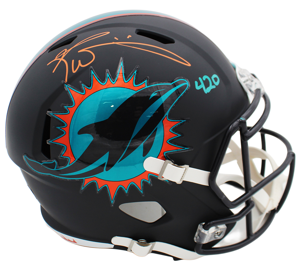 Ricky Williams Signed Miami Dolphins Speed Full Size Rivalries NFL Helmet with "420" Inscription