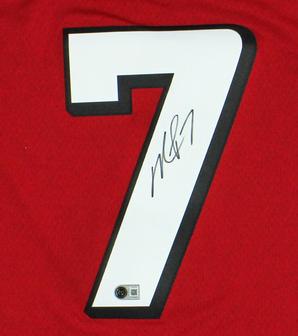 Michael Vick Signed Atlanta Falcons Mitchell & Ness 2003 Scarlett NFL Jersey - Image 2