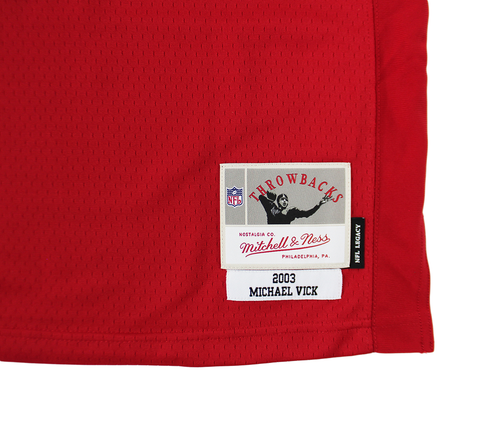 Michael Vick Signed Atlanta Falcons Mitchell & Ness 2003 Scarlett NFL Jersey - Image 4