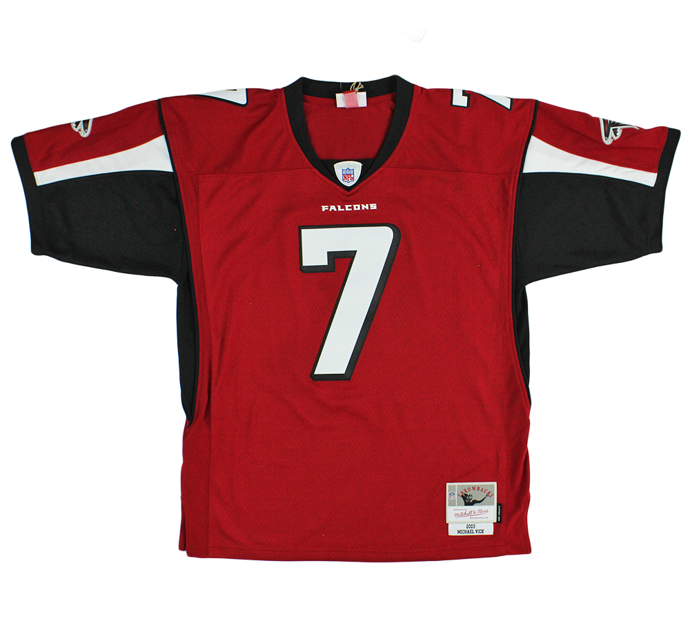 Michael Vick Signed Atlanta Falcons Mitchell & Ness 2003 Scarlett NFL Jersey - Image 3