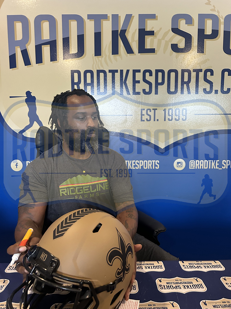 Ricky Williams Signed New Orleans Saints Speed Authentic STS2 NFL Helmet with "420" Inscription - Image 2