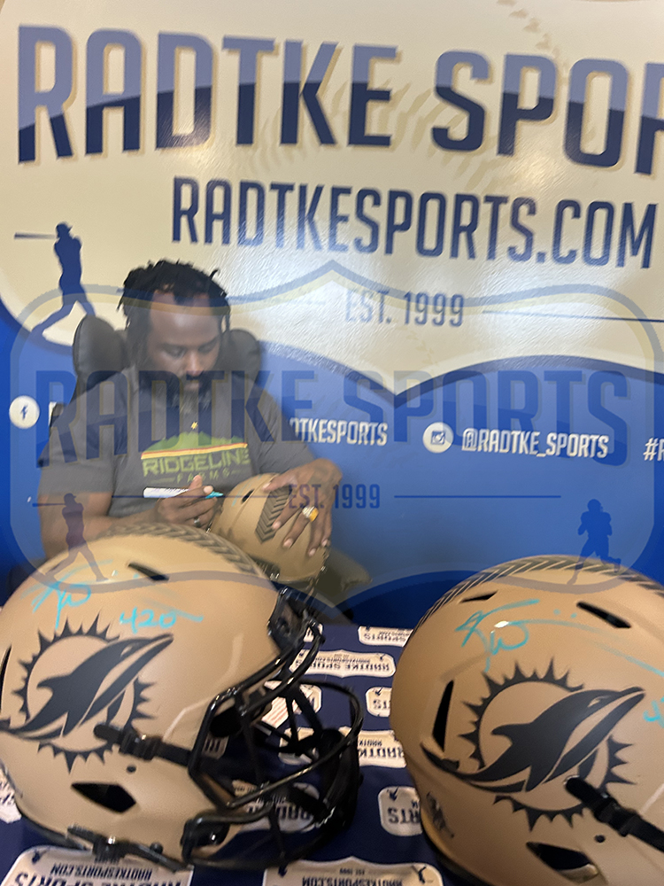 Ricky Williams Signed Miami Dolphins Speed Authentic Salute to Service 2 NFL Helmet - Image 2
