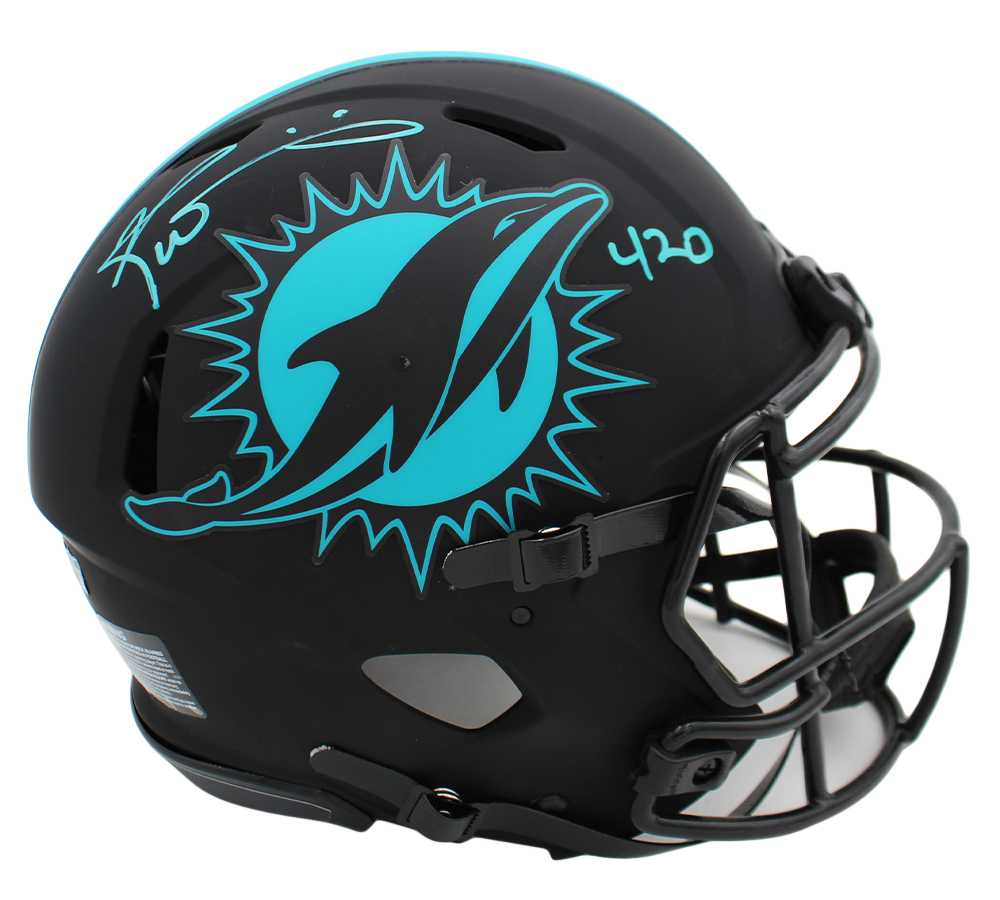 Ricky Williams Signed Miami Dolphins Speed Authentic Eclipse NFL Helmet with "420" Inscription