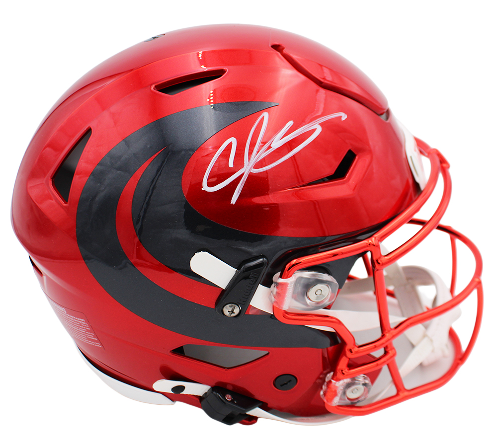 Andre Johnson Signed Houston Texans Speed Flex Authentic Alternate 2024 Battle Red NFL Helmet - Image 2