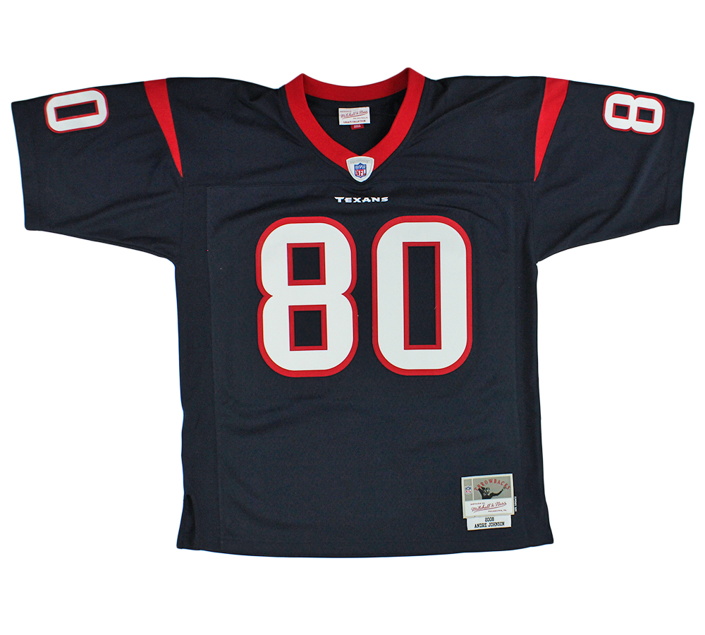 Andre Johnson Signed Houston Texans Mitchell & Ness 2008 Navy NFL Jersey - Image 3