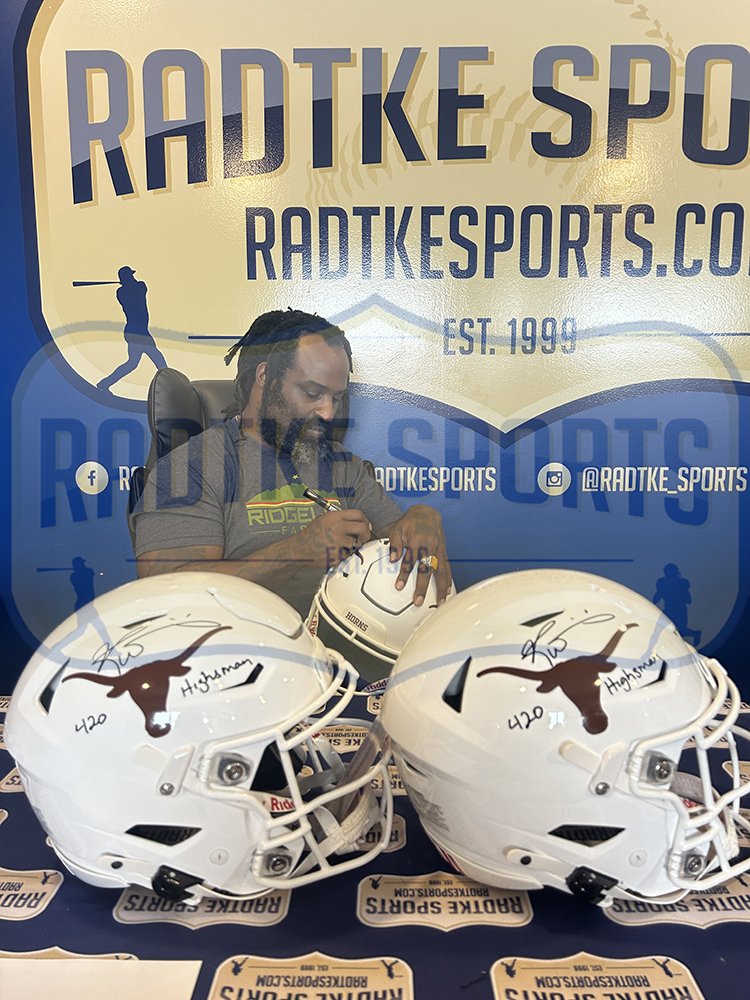 Ricky Williams Signed Texas Longhorns Speed Flex Authentic NCAA Helmet with "Highsman 420" Inscription - Image 5