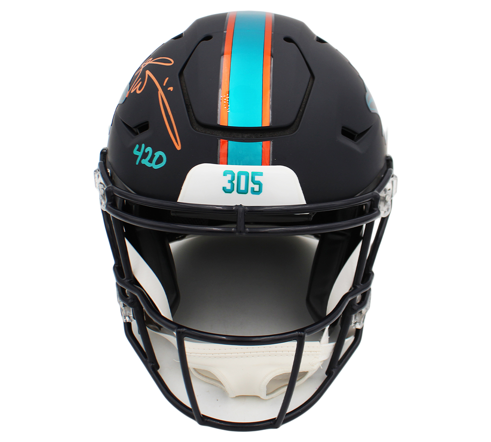 Ricky Williams Signed Miami Dolphins Speed Flex Authentic Rivalries NFL Helmet with "420" Inscription - Image 3