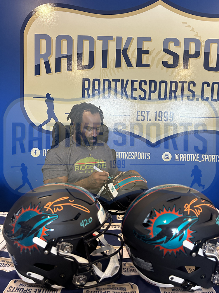 Ricky Williams Signed Miami Dolphins Speed Flex Authentic Rivalries NFL Helmet with "420" Inscription - Image 5