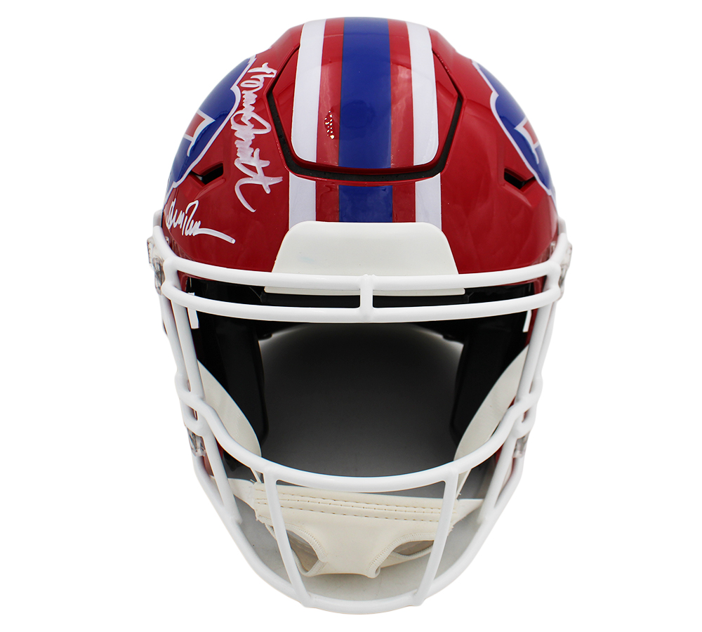 Jim Kelly, Thurman Thomas, Andre Reed, Bruce Smith & Marv Levy Signed Buffalo Bills SpeedFlex Authentic Throwback NFL Helmet - Image 5