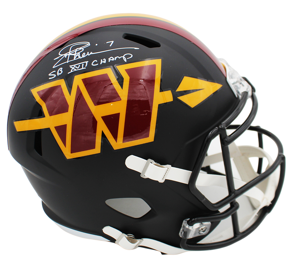 Joe Theismann Signed Washington Commanders Speed Full Size Hail Raiser 2026 NFL Helmet with "SB XVII Champ" Inscription - Image 2