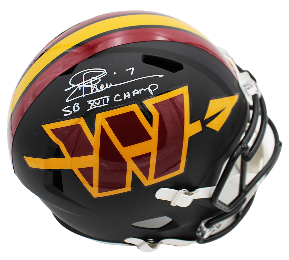 Joe Theismann Signed Washington Commanders Speed Full Size Hail Raiser 2026 NFL Helmet with "SB XVII Champ" Inscription