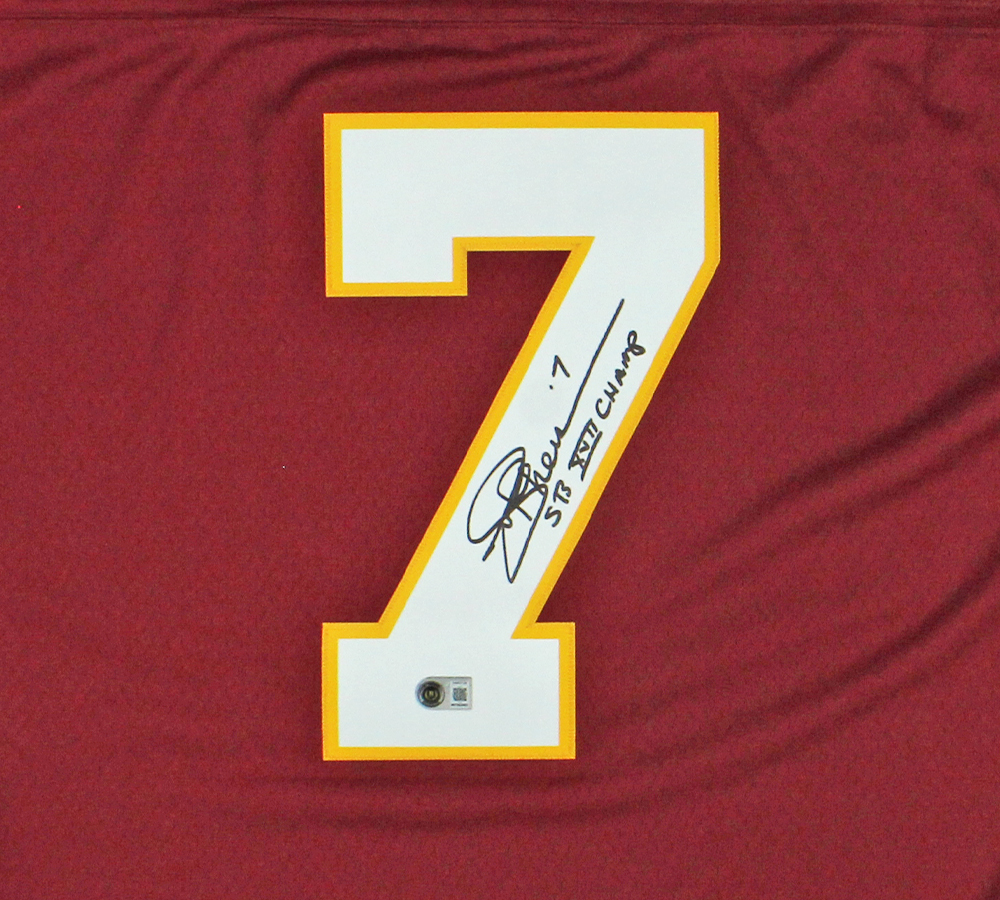 Joe Theismann Signed Washington Redskins Mitchell and Ness Maroon 1982 Legacy NFL Jersey - Image 2