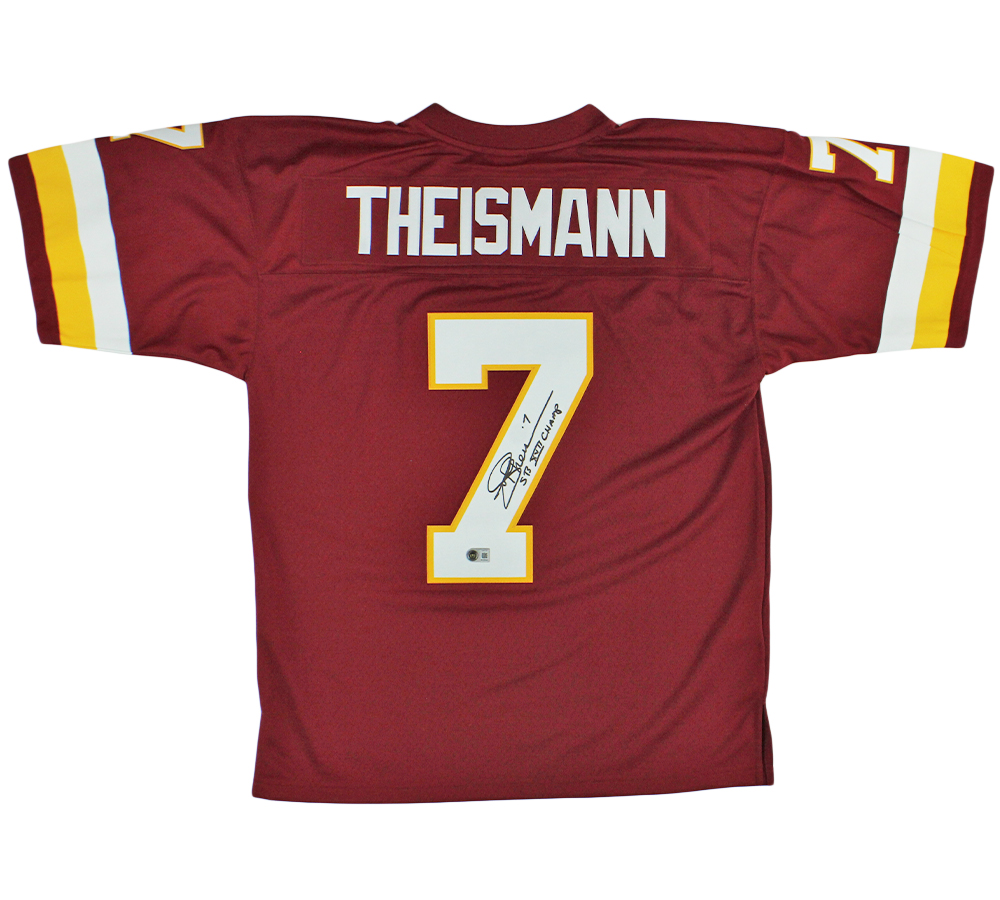 Joe Theismann Signed Washington Redskins Mitchell and Ness Maroon 1982 Legacy NFL Jersey