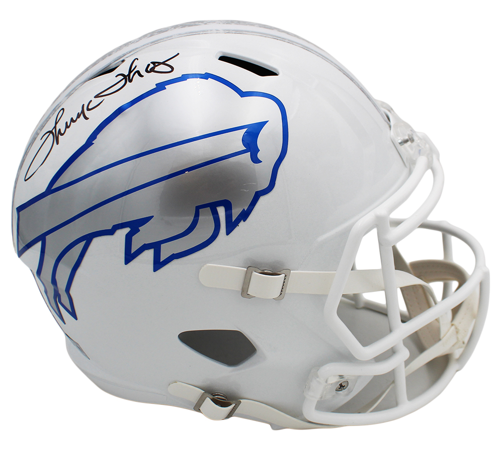 Thurman Thomas Signed Buffalo Bills Speed Full Size Rivalries NFL Helmet - Image 2