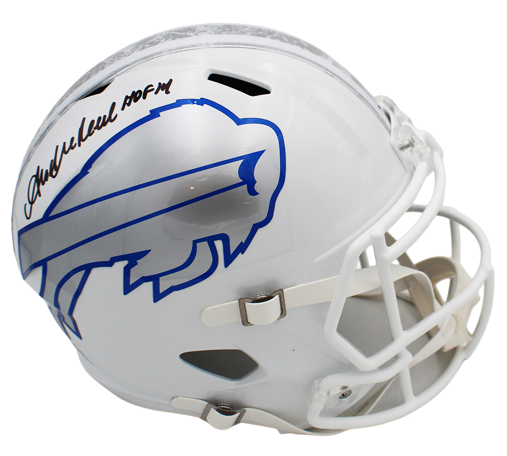 Andre Reed Signed Buffalo Bills Speed Full Size Rivalries NFL Helmet with "HOF 14" Inscription - Image 2