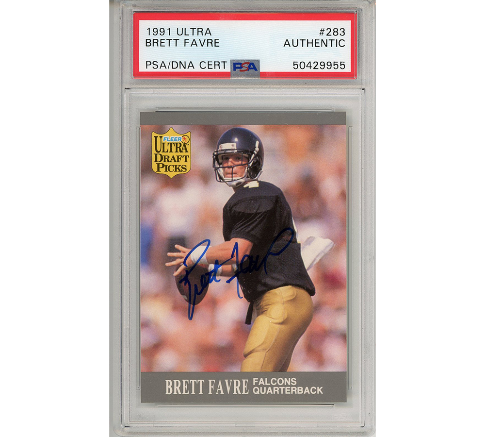 Brett Favre Signed Atlanta Falcons 1991 Fleer Ultra #283 Encapsulated Card