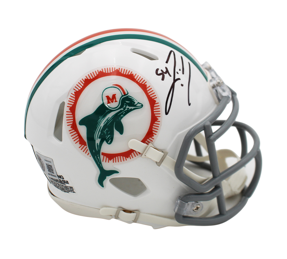 Zach Thomas Signed Miami Dolphins Speed Throwback Mini NFL Helmet