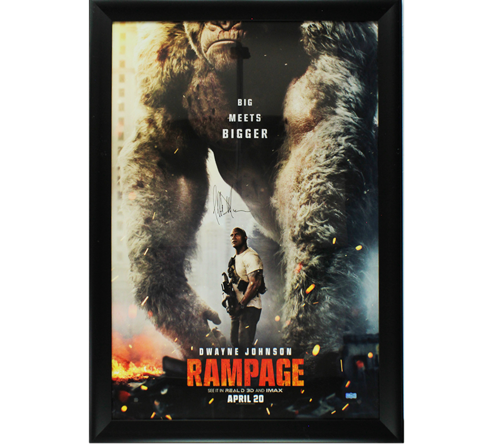 Jeffrey Dean Morgan Signed Rampage Framed Big Meets Bigger Poster